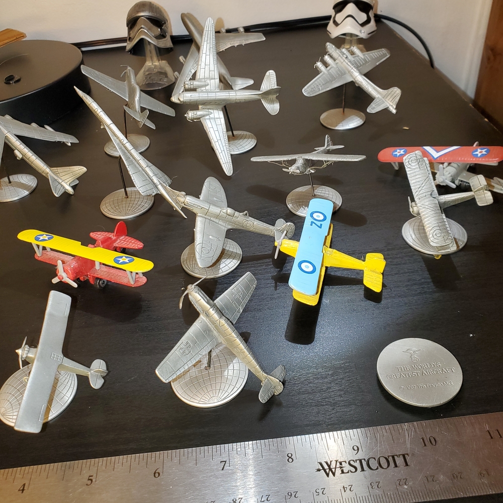 1987 The Franklin Mint Brass Worlds Greatest Airplanes 10+3 Oz Airpkanes W/ mova